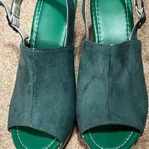 Green Women's Slingback Sandals- Like New
